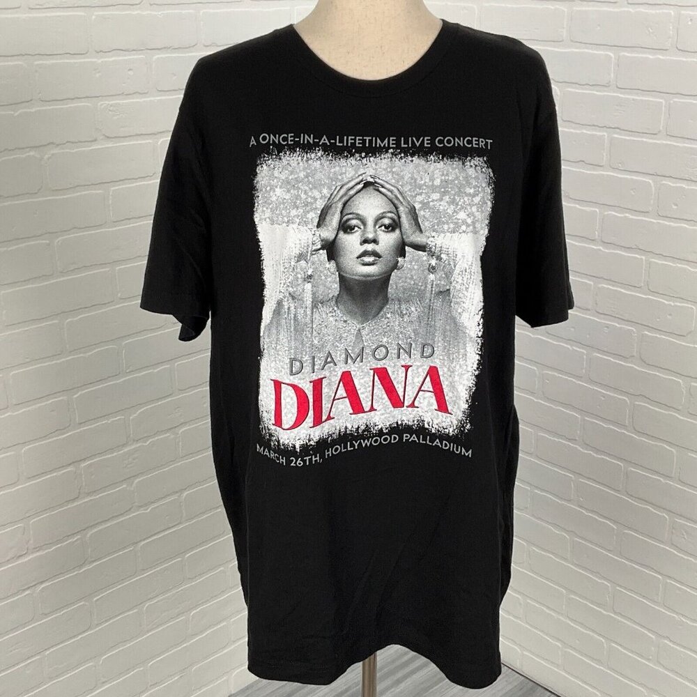 Women TShirt‎ XL Black DIANA ROSS DIAMOND HOLLYWOOD PALLADIUM 75th Birthday